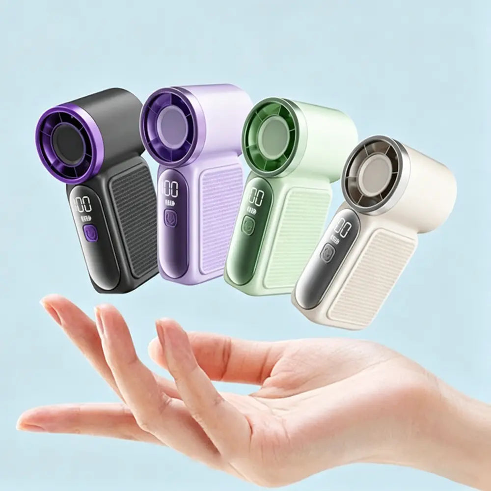 ❄️ Turbo Handheld Fan – 16900 RPM, 6 speeds, LED display