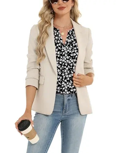 Womens Dressy Casual Shirts Short Sleeve V Neck Work Blouse Business Casual Summer Chiffon Tops