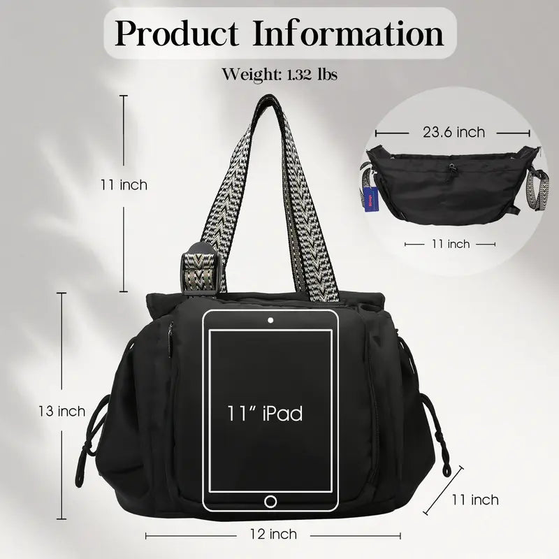 Large-Capacity, Expandable, Splash-Resistant Women's Travel Tote Bag