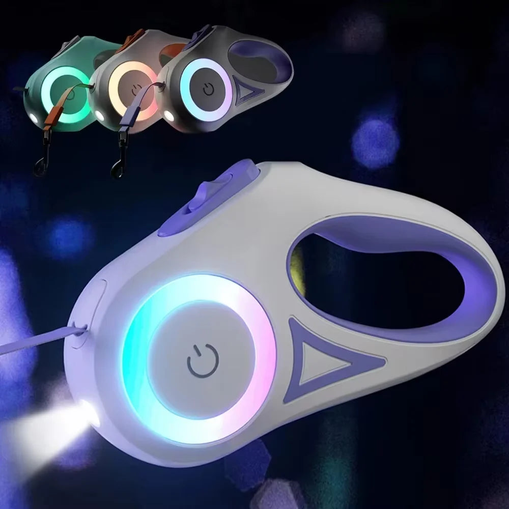 LED Night Walking Leash Retractable Leash