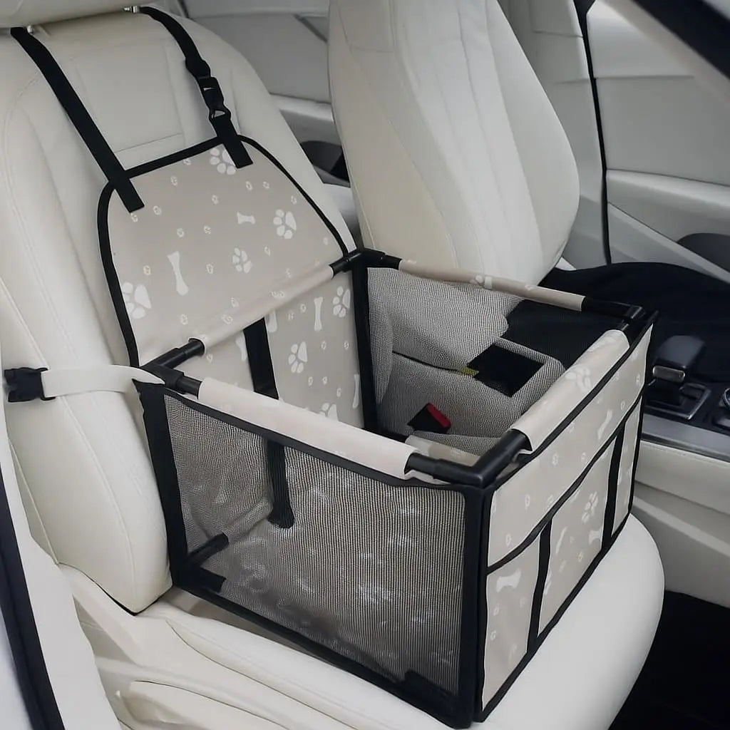 Waterproof Pet Dog Car Seat Booster Box and Basket with Seat Belt Restraint System