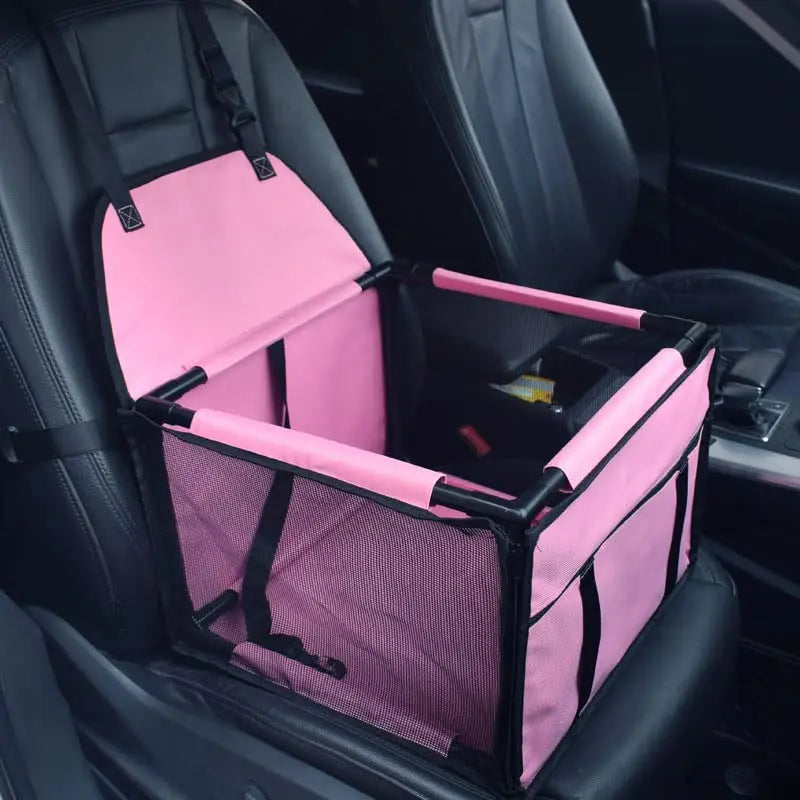 Waterproof Pet Dog Car Seat Booster Box and Basket with Seat Belt Restraint System