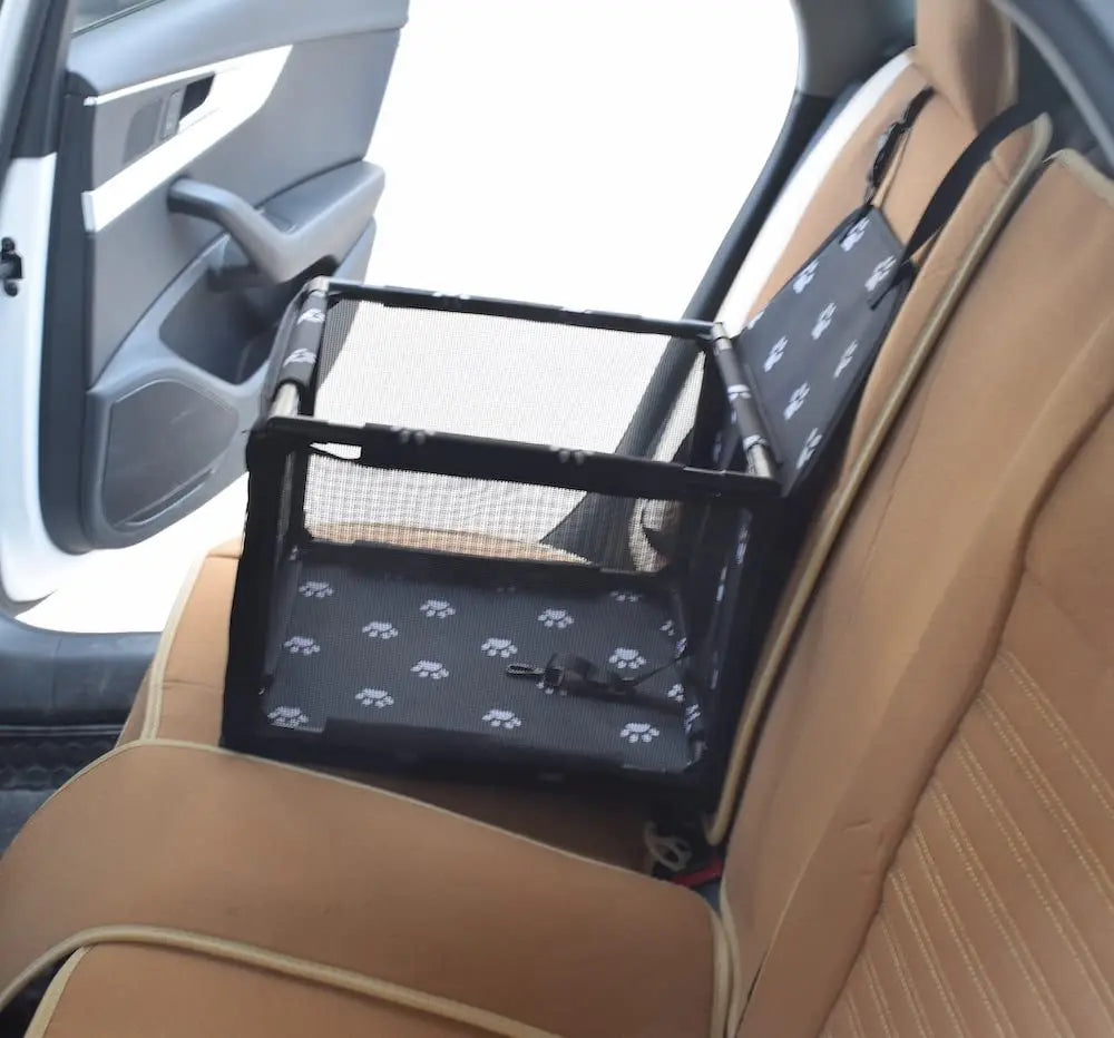 Waterproof Pet Dog Car Seat Booster Box and Basket with Seat Belt Restraint System