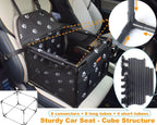 Waterproof Pet Dog Car Seat Booster Box and Basket with Seat Belt Restraint System