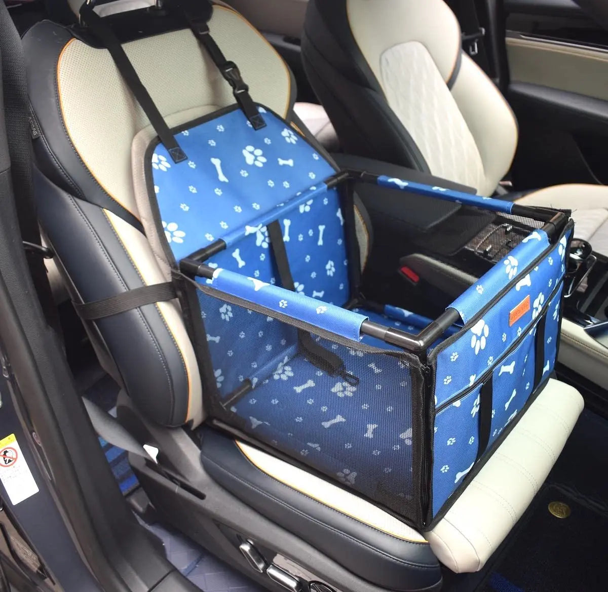 Waterproof Pet Dog Car Seat Booster Box and Basket with Seat Belt Restraint System