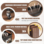 Multifunctional trolley, equipped with wooden shelves and metal baskets, suitable for various scenarios