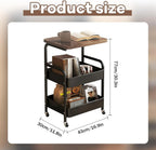 Multifunctional trolley, equipped with wooden shelves and metal baskets, suitable for various scenarios