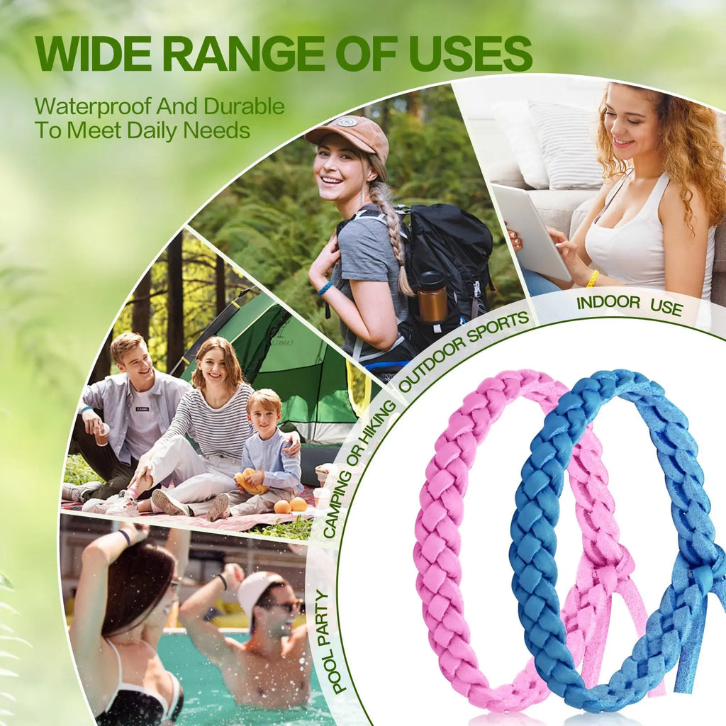 Mosquito Repellent Wristbands, 12-Pack, Natural Ingredients, DEET-Free, 300 Hours of Protection