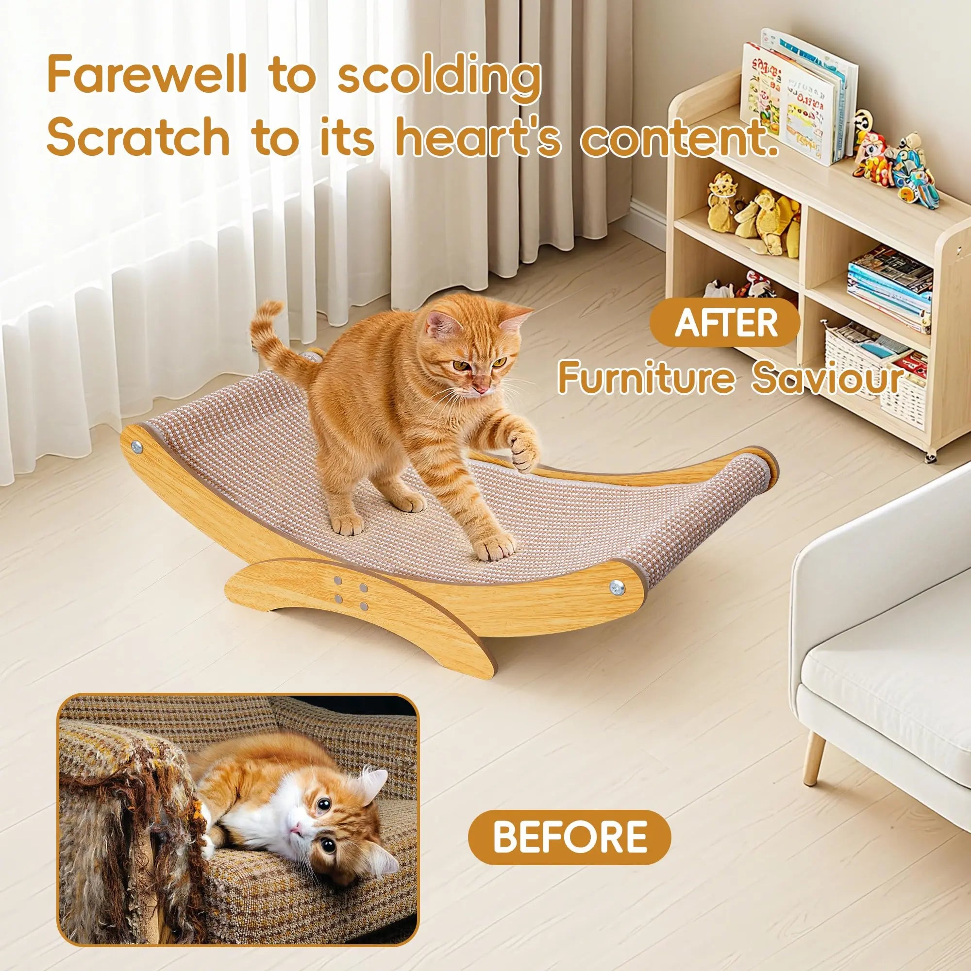 23.6-inch Large Natural Jute Scratching Post