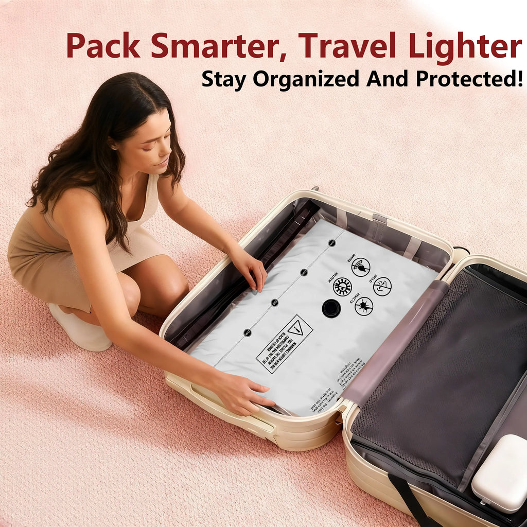 Shrink Your Luggage by 80% with the Ultimate Cordless Travel Vacuum Storage Kit!