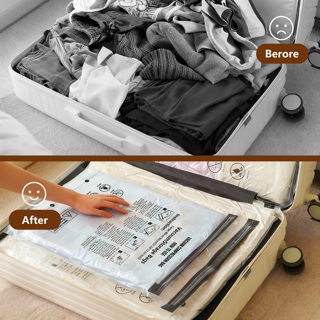 Shrink Your Luggage by 80% with the Ultimate Cordless Travel Vacuum Storage Kit!