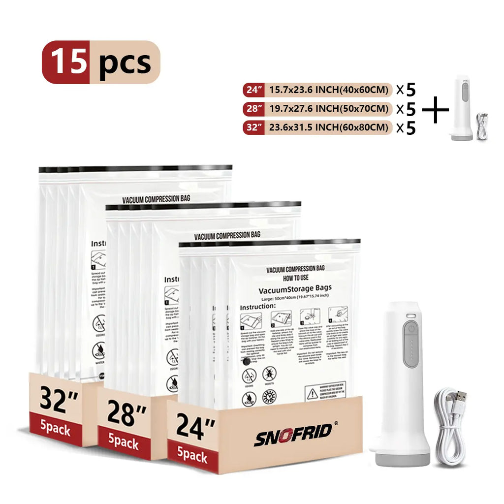 Shrink Your Luggage by 80% with the Ultimate Cordless Travel Vacuum Storage Kit!