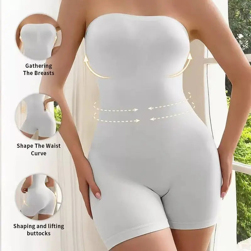 Strapless Bodysuit Shapewear for Women Tummy Control Seamless Body Shaper with Removable Straps