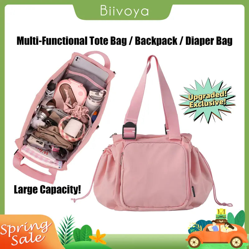 Large-Capacity, Expandable, Splash-Resistant Women's Travel Tote Bag
