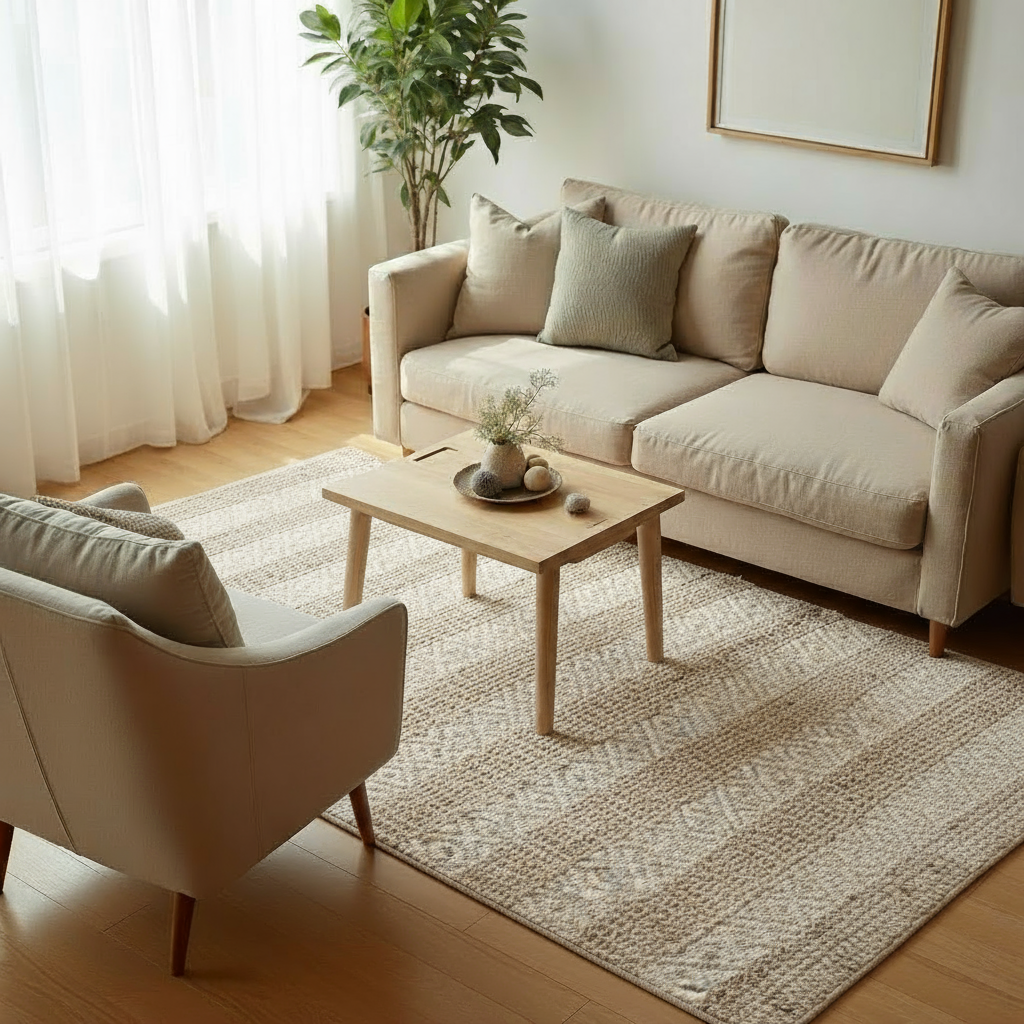 Braided Natural Jute Rug - 125 × 73 cm