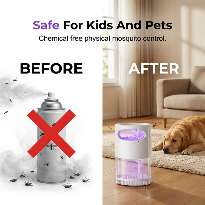 🔥2026 Hot Sale 🦟UV Mosquito Killer Lamp – quiet, USB, chemical-free. 50K+ sold! 🔇🌙
