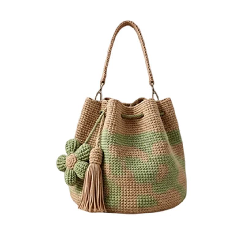 🌻 Handmade crochet bag with floral pattern – lightweight cotton blend, spacious & boho – perfect for summer & beach