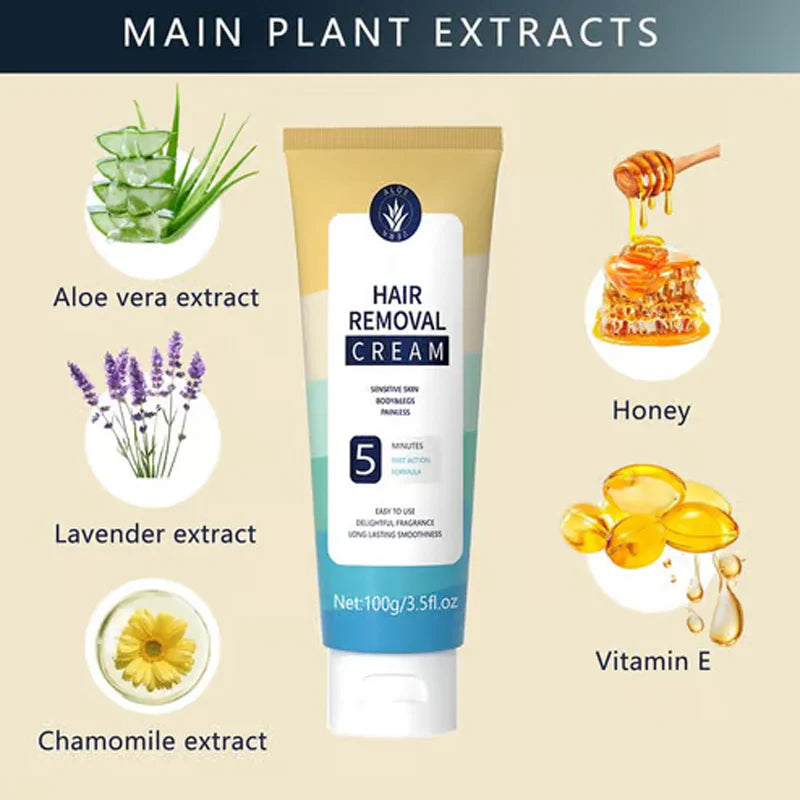 Painless Full Body Hair Removal Cream for Men & Women