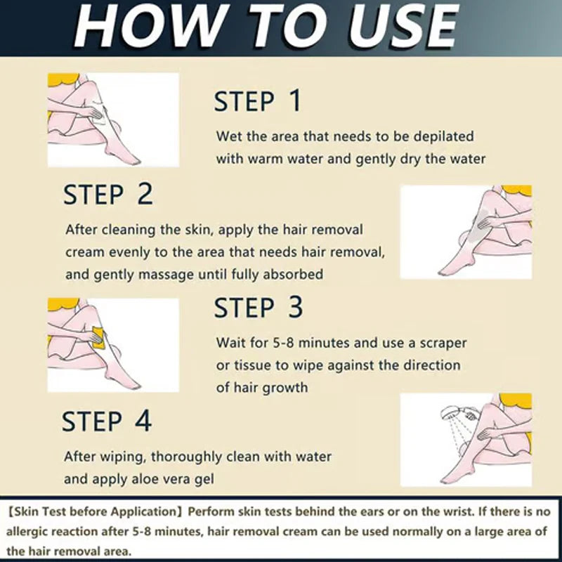 Painless Full Body Hair Removal Cream for Men & Women